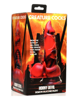 Creature Cocks Horny Devil Demon (Red and Black) 7.5 Inch Silicone Dildo > Dildos > Fantasy - Tophatter Daily Deals