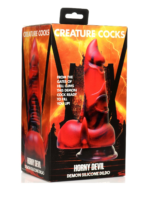 Creature Cocks Horny Devil Demon (Red and Black) 7.5 Inch Silicone Dildo > Dildos > Fantasy - Tophatter Daily Deals