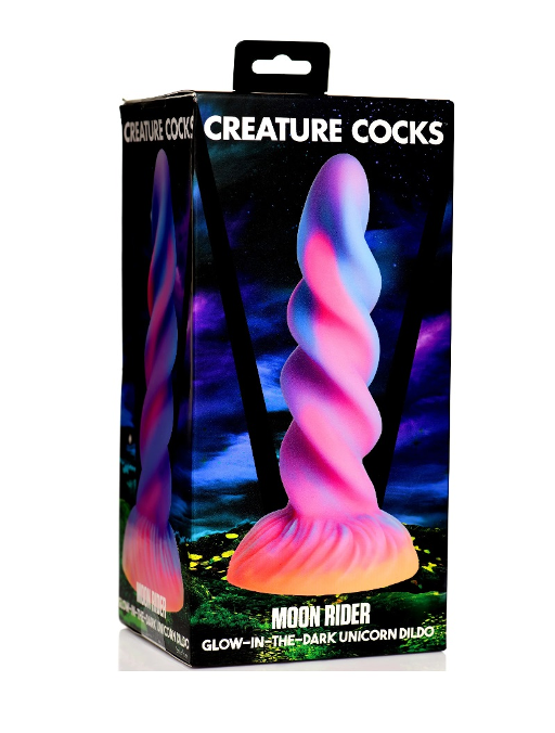 Moon Rider Glow in the Dark Unicorn (Colorful Sunburst) – Vibrant Glow Dildo 7 Inches > Dildos > Fantasy - Tophatter Daily Deals