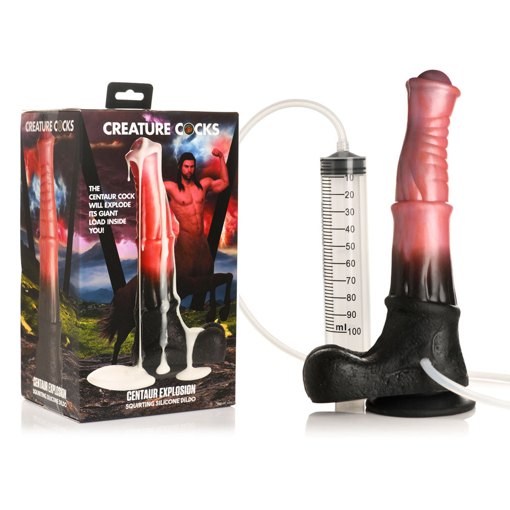 Creature Cocks Centaur Explosion (Pink/Black) – 24.5 cm Squirting Fantasy Dildo > Dildos > Fantasy - Tophatter Daily Deals