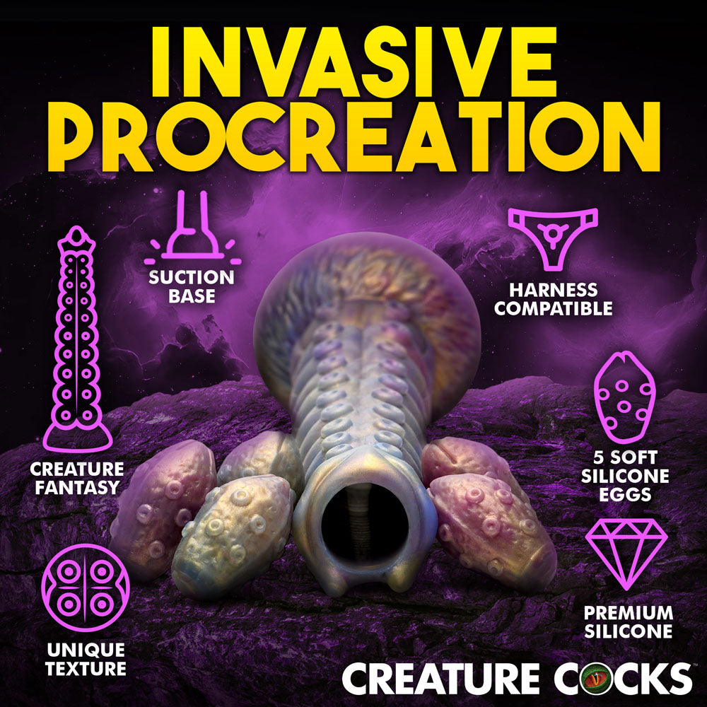 Deep Invader Tentacle Ovipositor (Colored) – Textured Silicone Dildo with Eggs 9 inch > Dildos > Fantasy - Tophatter Daily Deals