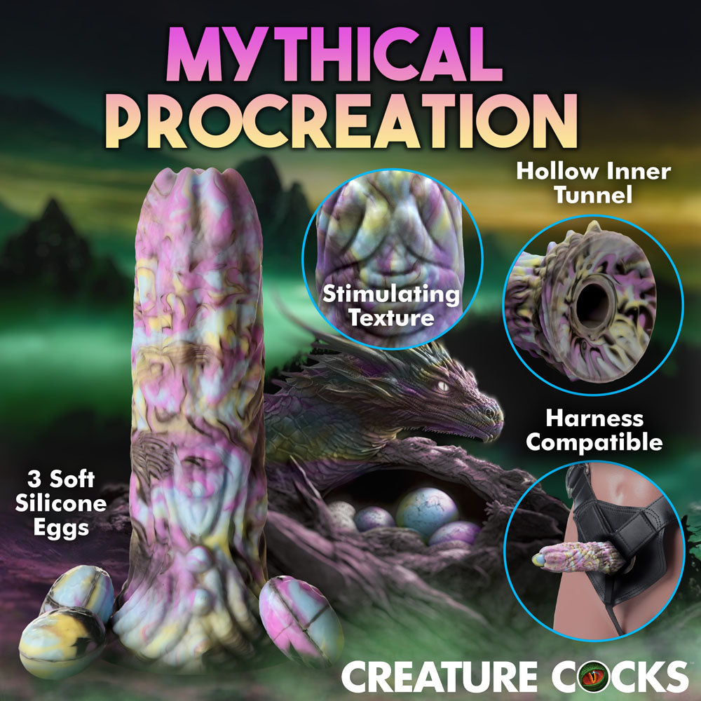 Dragon Spawn Dragon Ovipositor (Multicolor) – Silicone Dildo with Eggs 6 inch > Dildos > Fantasy - Tophatter Daily Deals