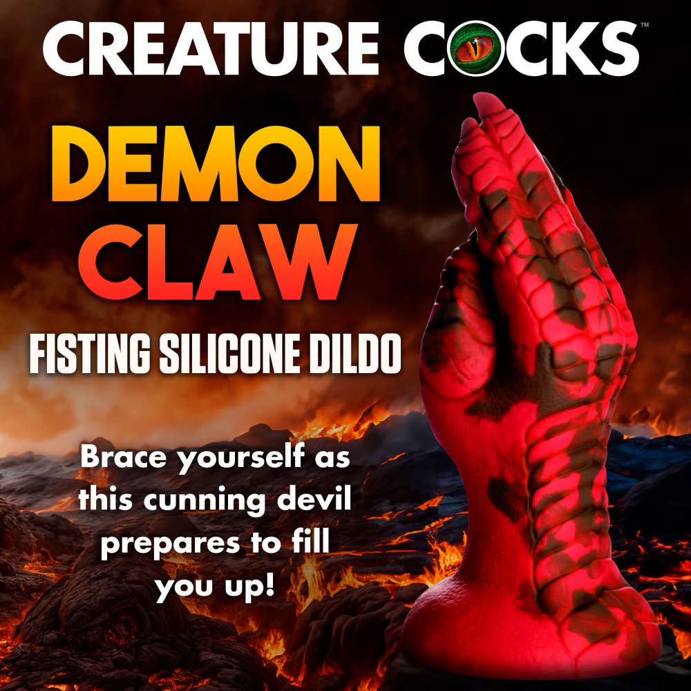 Demon Claw Fisting Silicone Dildo - Red - Tophatter Daily Deals