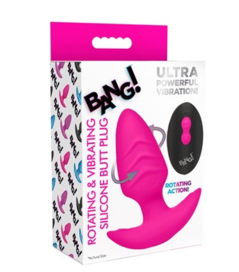 Bang 10X Rotating and Vibrating Silicone Butt Plug with Remote Control > Anal Range > Vibrating Butt Plugs - Tophatter Daily Deals