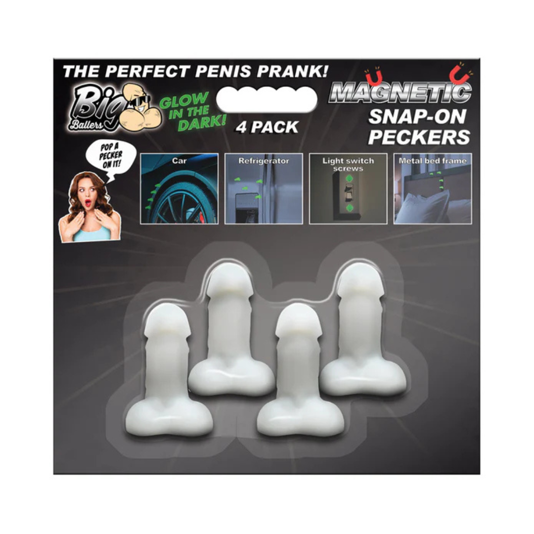 Big Ballers Glow-in-the-Dark Magnetic Snap-On Dildos – 4 Pack Set > Novelties > Gag Gifts - Tophatter Daily Deals
