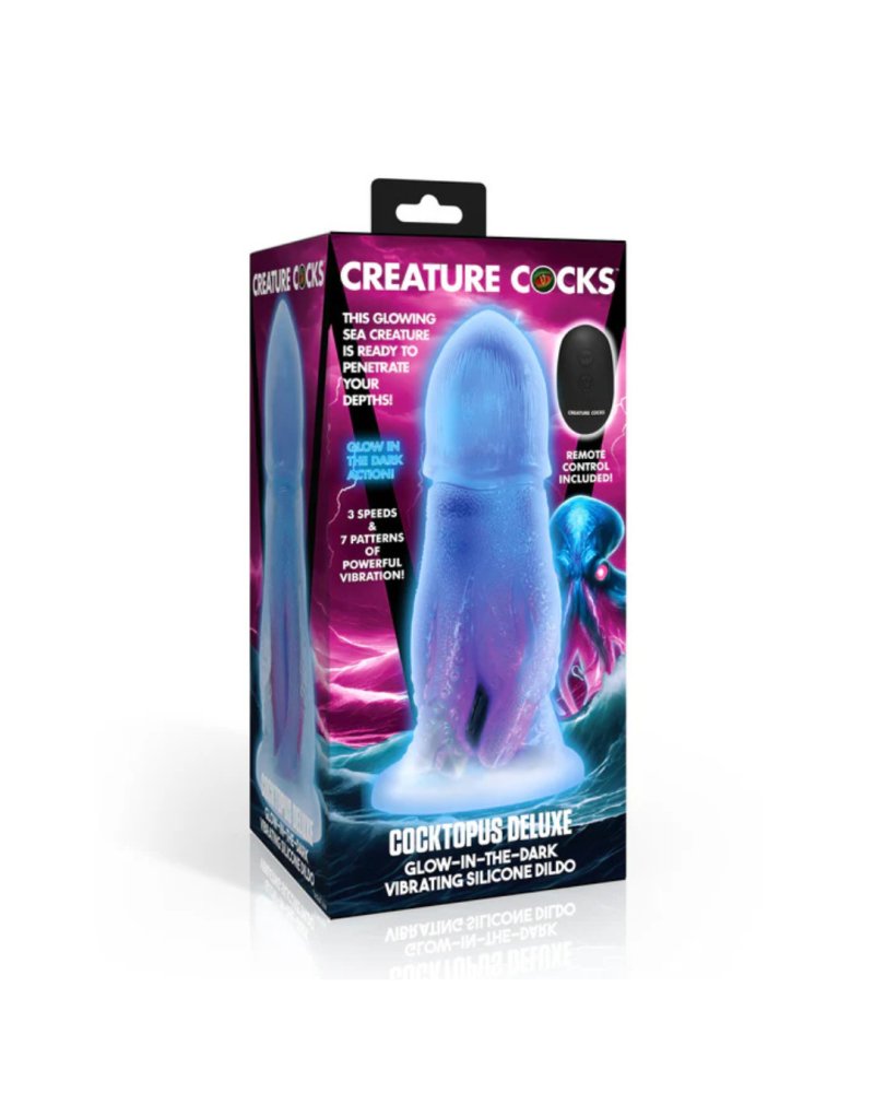 Creature Cocks Cocktopus Deluxe – Glow-in-the-Dark Vibrating Silicone Dildo > Dildos > Fantasy - Tophatter Daily Deals
