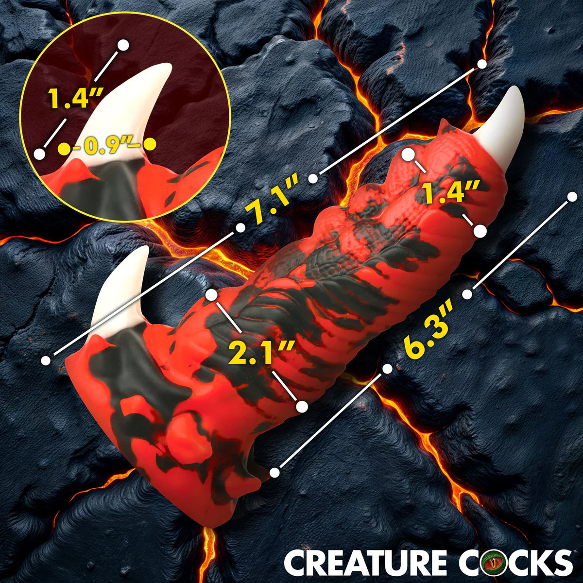 Creature Cocks Red Talon (Red/Black) – Textured Vibrating 7.1" Silicone Dildo > Dildos > Fantasy - Tophatter Daily Deals