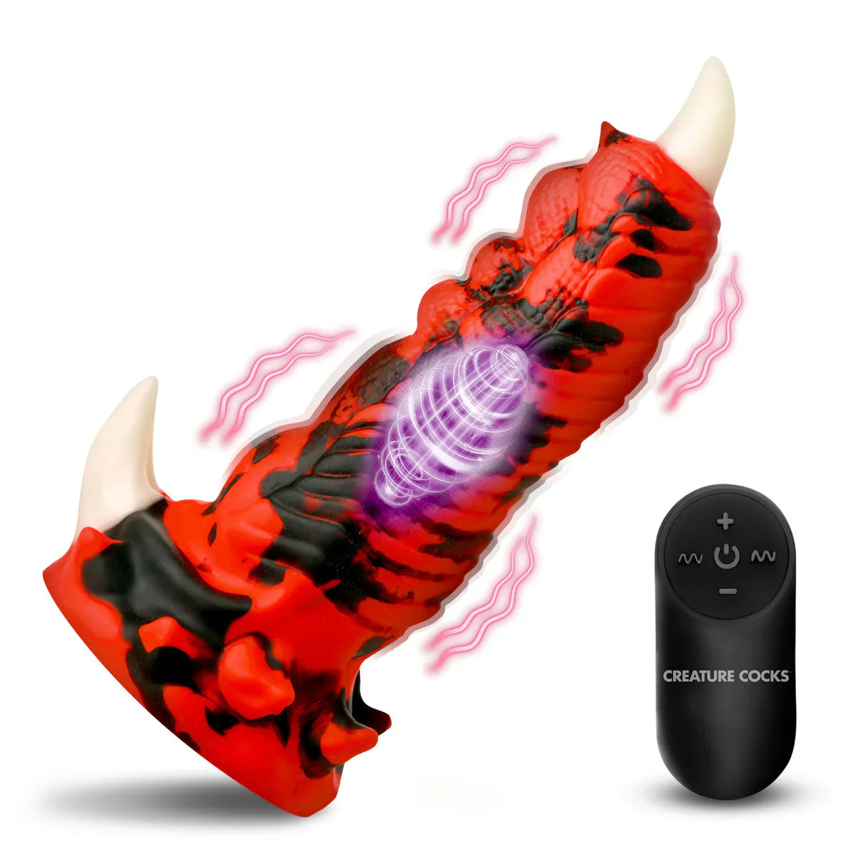 Creature Cocks Red Talon (Red/Black) – Textured Vibrating 7.1" Silicone Dildo > Dildos > Fantasy - Tophatter Daily Deals