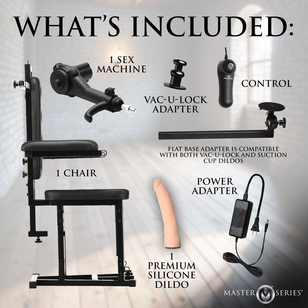 Master Series Enforcer Chair with Deluxe Sex Machine and Restraint System > Sex Toys > Sex Machines - Tophatter Daily Deals