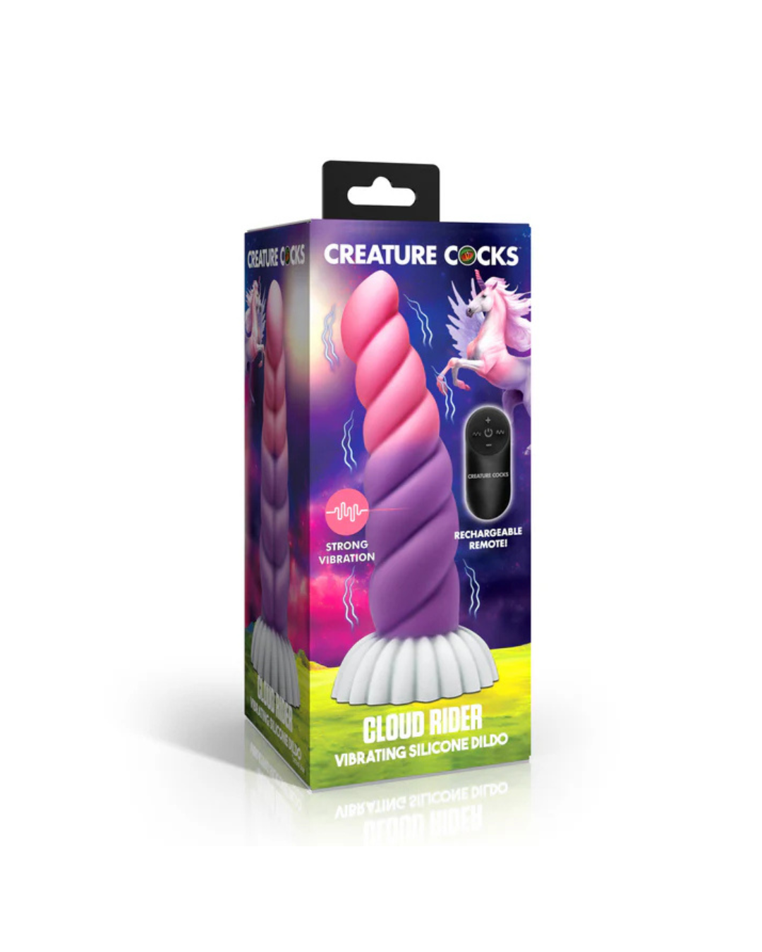 Creature Cocks Cloud Rider Unicorn (Pink Purple White) – 5.6" Vibrating Silicone Dildo > Dildos > Fantasy - Tophatter Daily Deals