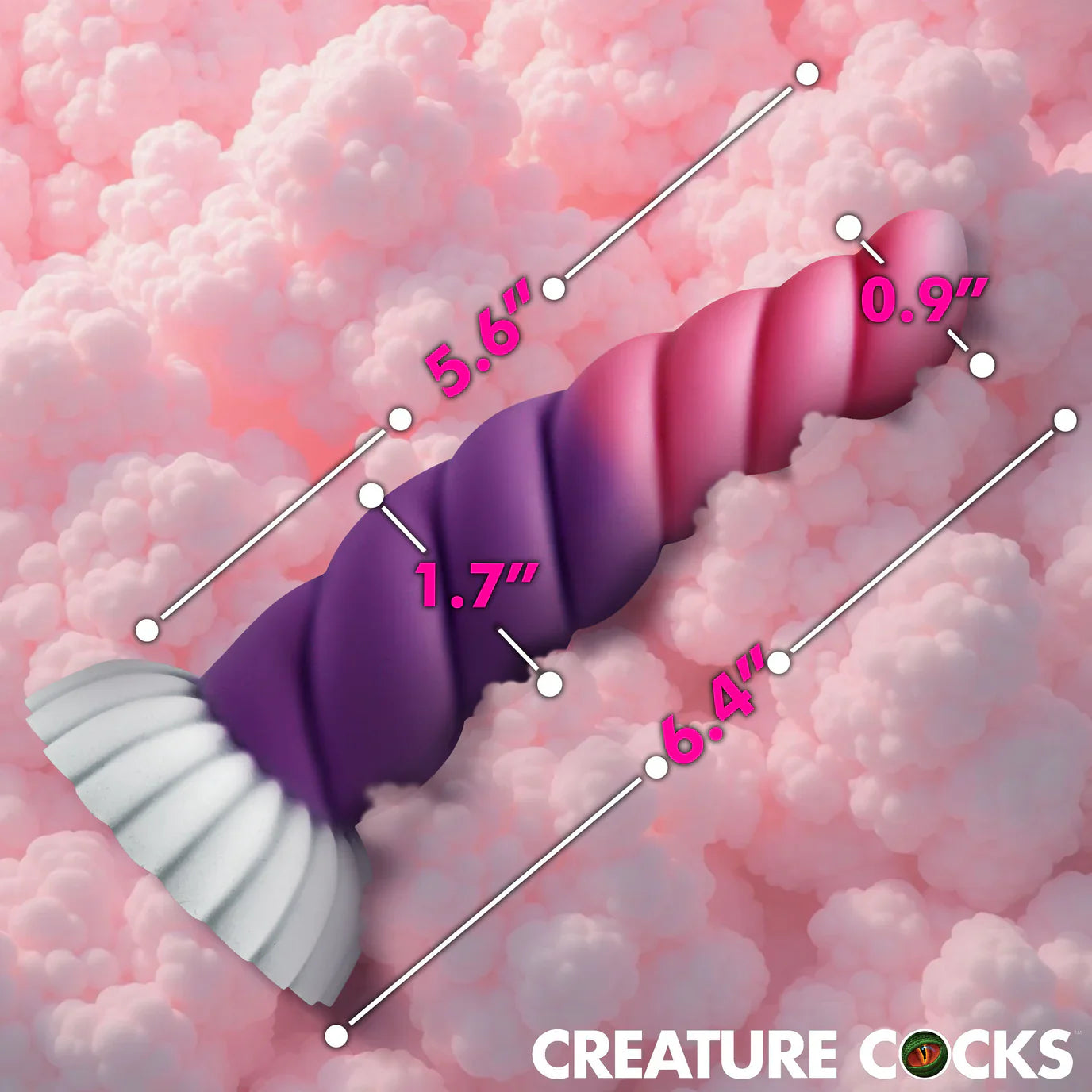 Creature Cocks Cloud Rider Unicorn (Pink Purple White) – 5.6" Vibrating Silicone Dildo > Dildos > Fantasy - Tophatter Daily Deals