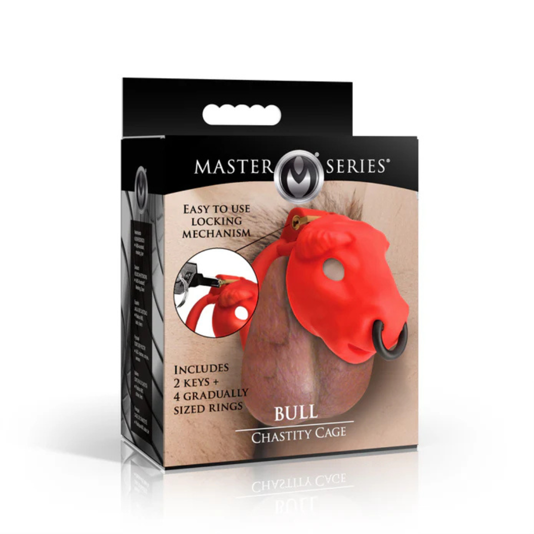 Master Series Bull Chastity Cage (Red) – Body-Safe Chastity Device > Bondage Gear > Male Chastity - Tophatter Daily Deals