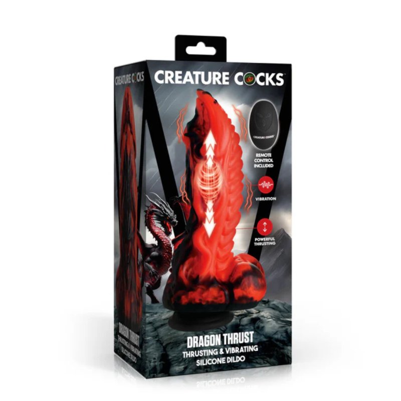 Creature Cocks Dragon Thrust – Vibrating Silicone Dildo > Dildos > Thrusting Dildos - Tophatter Daily Deals