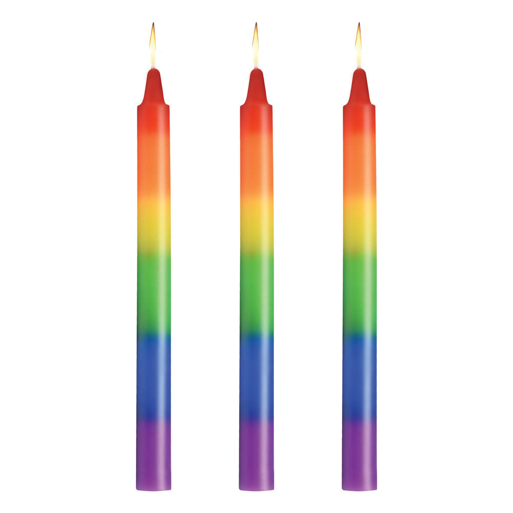 Master Series Pride Rainbow Drip Candles Set of 3 > Candles > Drip - Tophatter Daily Deals