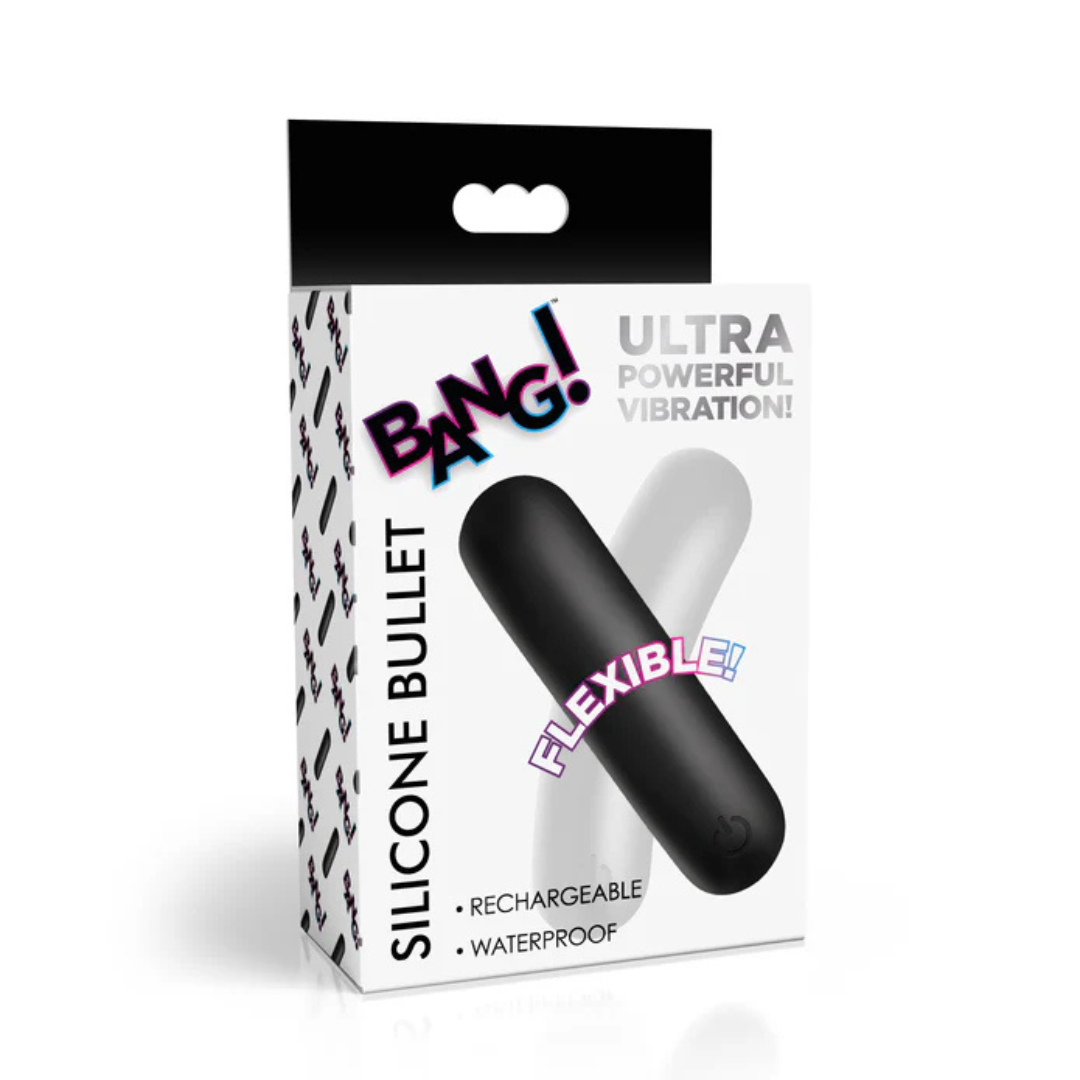 Bang! Flexible Silicone Bullet (Black) – Silicone Bullet Vibrator > Vibrators > Mini Vibrators - Tophatter Daily Deals