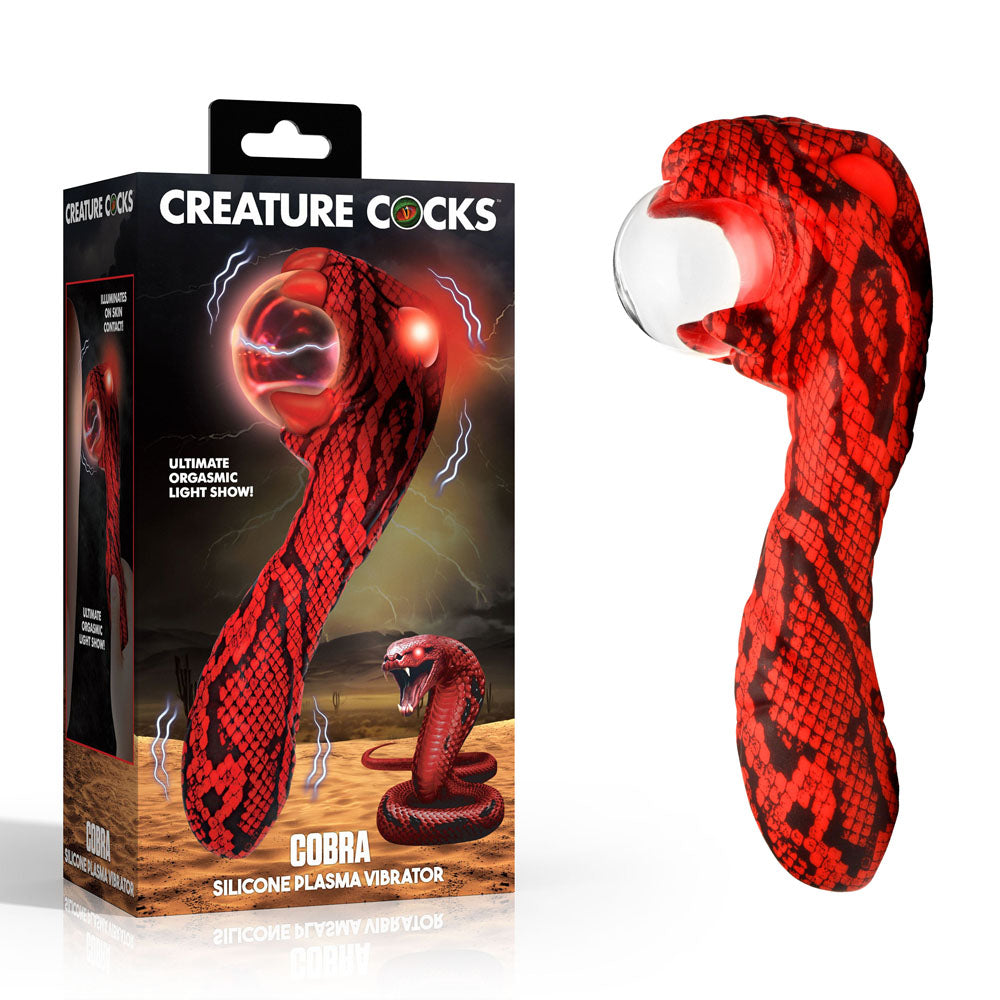 Creature Cocks Cobra (Black and Red) – USB Rechargeable 18.5 cm Fantasy Vibrator > Vibrators > Unconventional - Tophatter Daily Deals