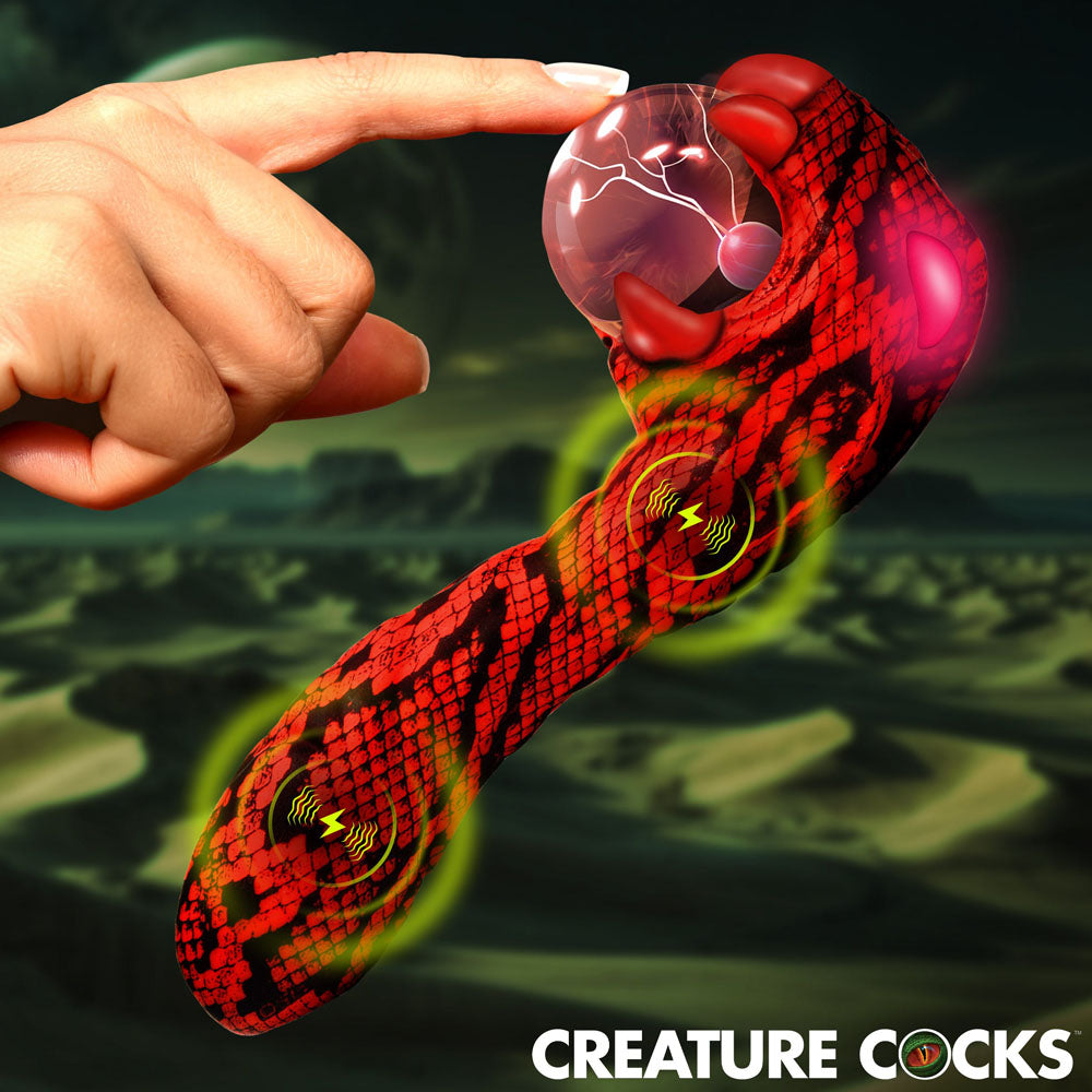Creature Cocks Cobra (Black and Red) – USB Rechargeable 18.5 cm Fantasy Vibrator > Vibrators > Unconventional - Tophatter Daily Deals