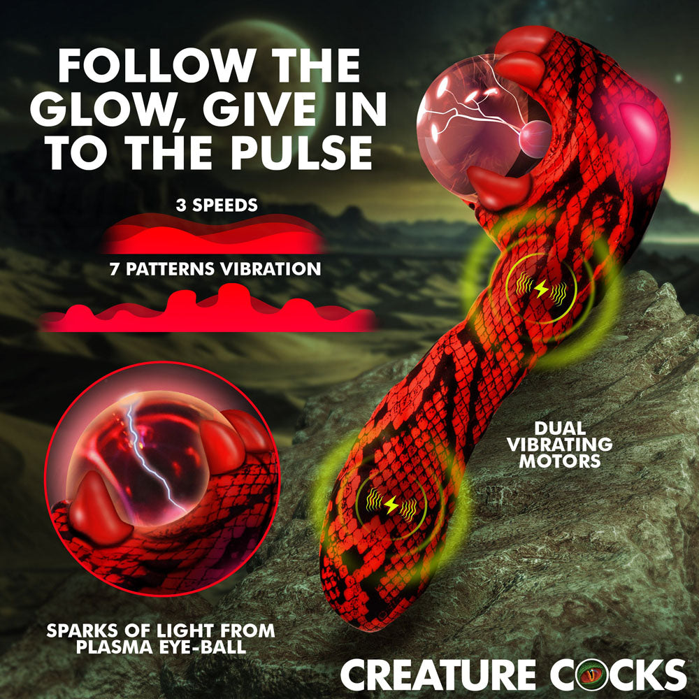 Creature Cocks Cobra (Black and Red) – USB Rechargeable 18.5 cm Fantasy Vibrator > Vibrators > Unconventional - Tophatter Daily Deals