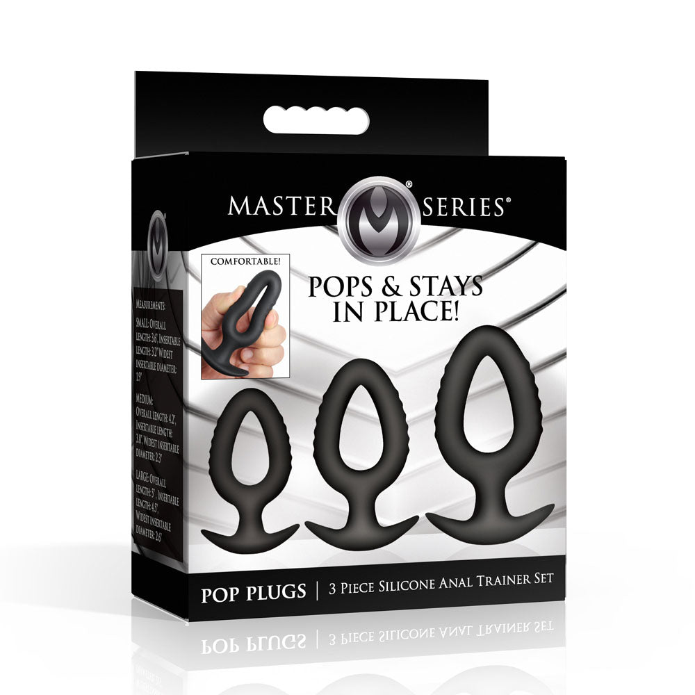 Master Series Pop Plugs Silicone Anal Plug Trainer Set of 3 Sizes > Anal Range > Butt Plug Kits - Tophatter Daily Deals
