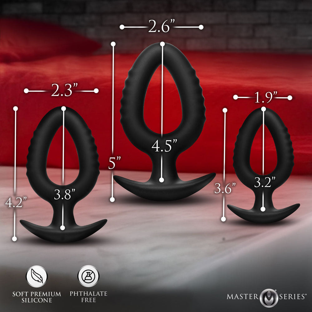 Master Series Pop Plugs Silicone Anal Plug Trainer Set of 3 Sizes > Anal Range > Butt Plug Kits - Tophatter Daily Deals