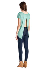 Women's Teal Crochet Accent Split Back Top Tops - Tophatter Daily Deals