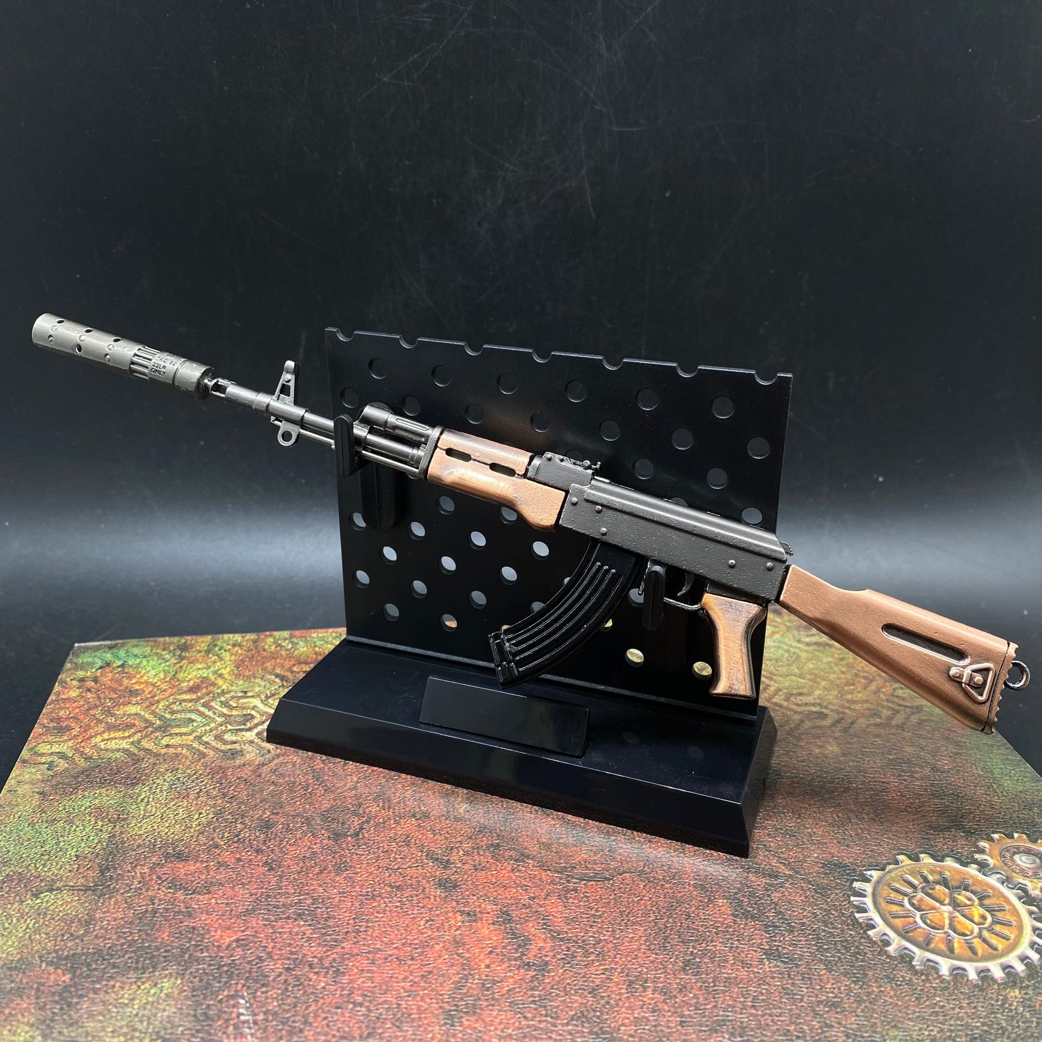 AK47 Metal Miniature 17CM/6.7" With Plastic Stand - Tophatter Daily Deals