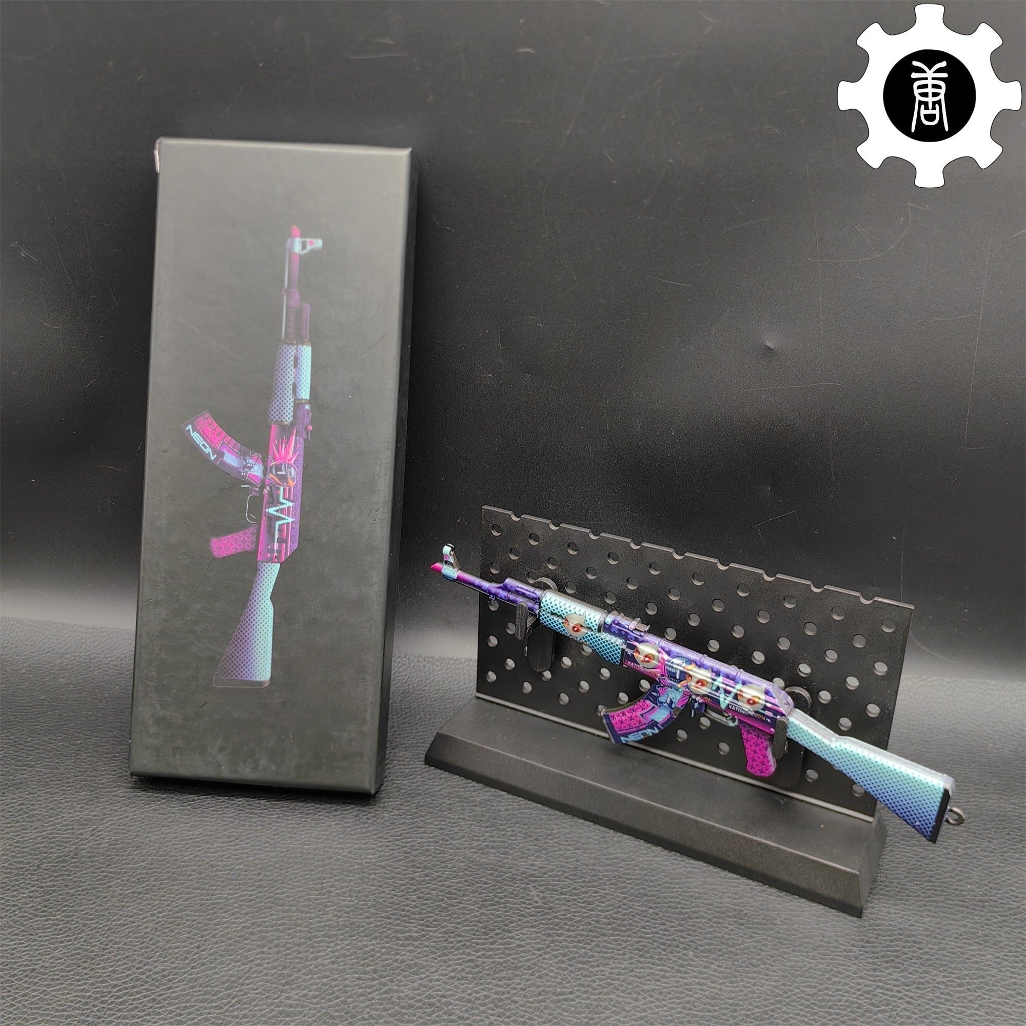 AK47 Neon Rider Metal Miniature Gun With Plastic Stand - Tophatter Daily Deals