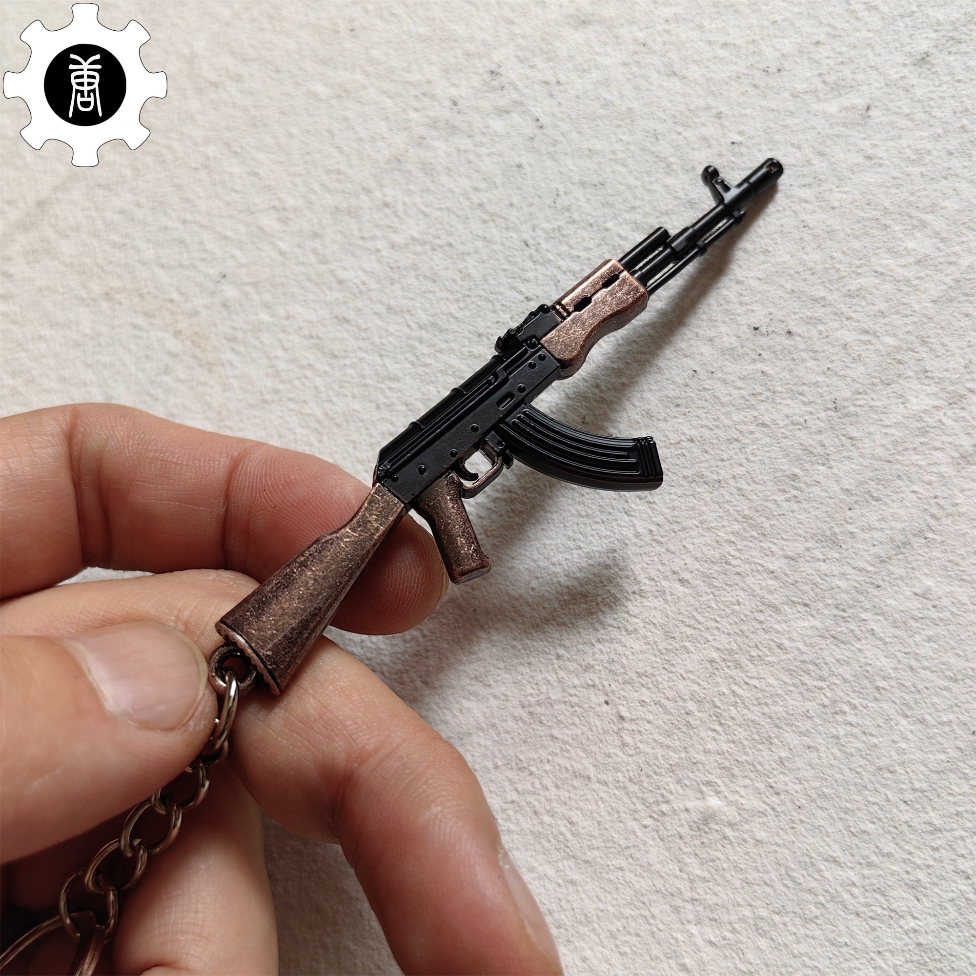 Tiny AK-47 Soviet Assault Rifle Model Metal Keychain - Tophatter Daily Deals