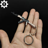 Tiny AK-47 Soviet Assault Rifle Model Metal Keychain - Tophatter Daily Deals