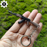 Tiny AK-47 Soviet Assault Rifle Model Metal Keychain - Tophatter Daily Deals