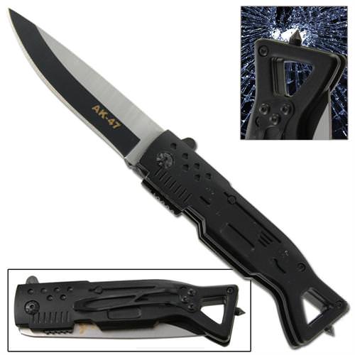 AK47 Assault Knife Spring Assisted Heavy Duty - Tophatter Daily Deals