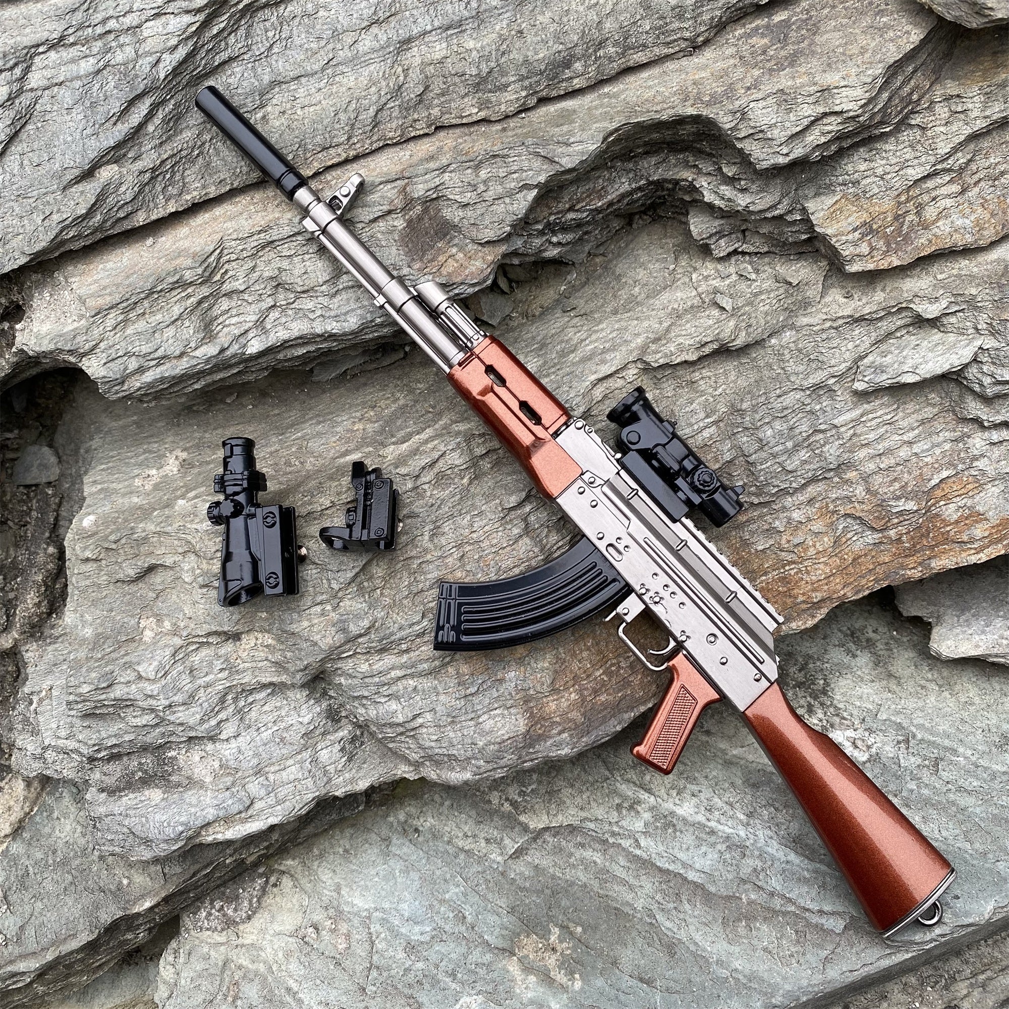 AK47 Miniature Metal AKM Gun17CM/6.7" - Tophatter Daily Deals
