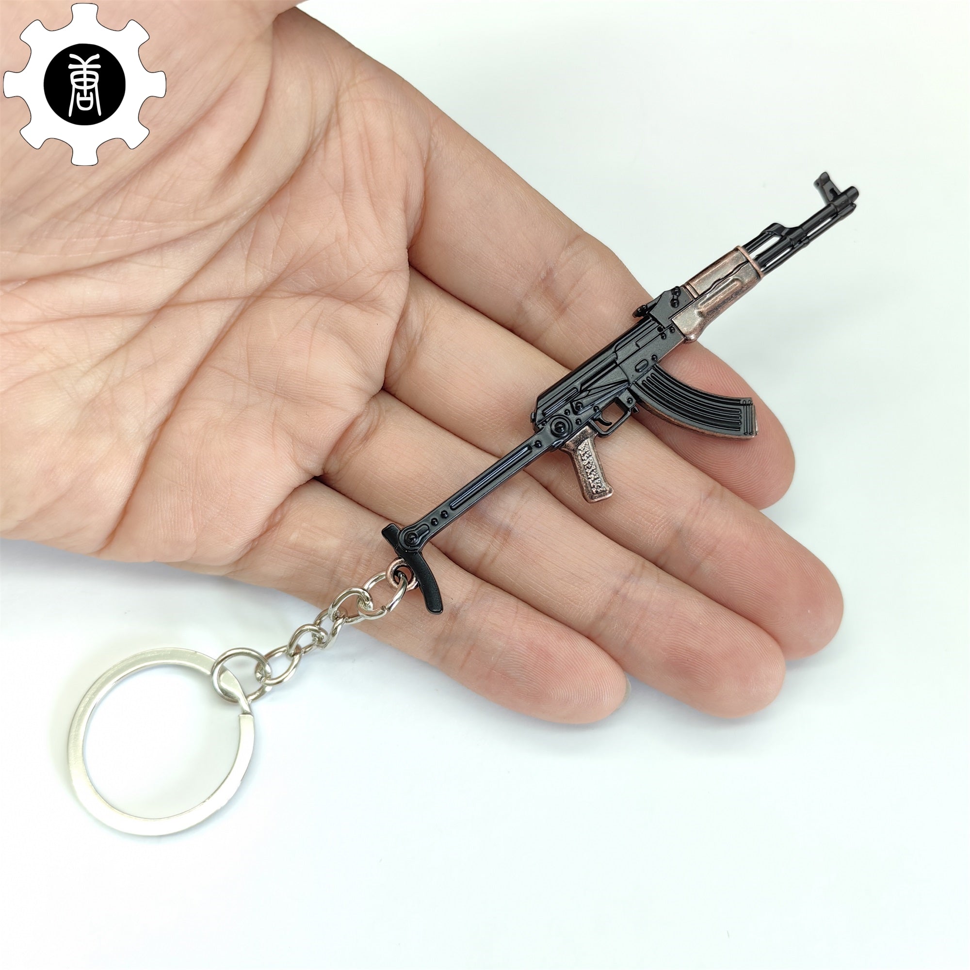 Tiny AKS-47 Assault Rifle Model Metal Keychain Keychain - Tophatter Daily Deals