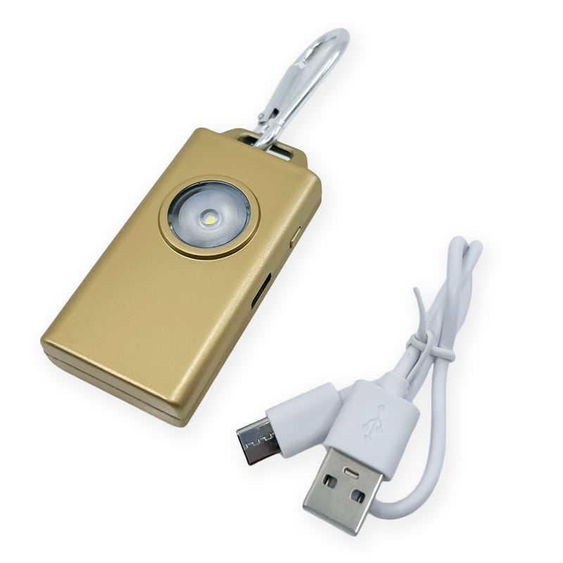 Micro Guard™ Plus Personal Alarm + COB LED Flashlight Gold - Tophatter Daily Deals