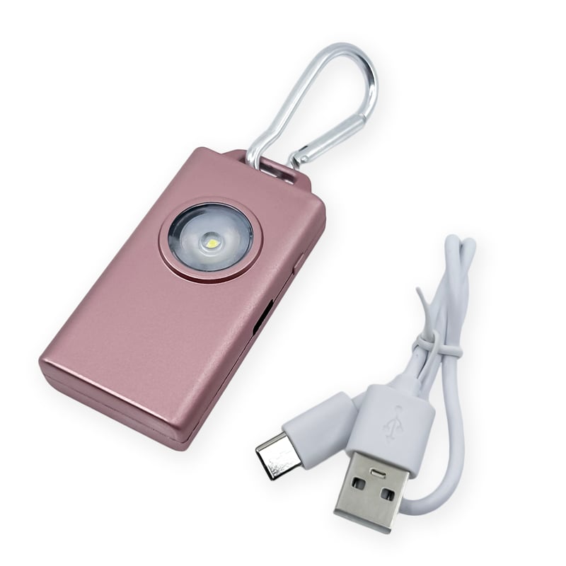 Micro Guard™ Plus Personal Alarm + COB LED Flashlight Rose Gold - Tophatter Daily Deals