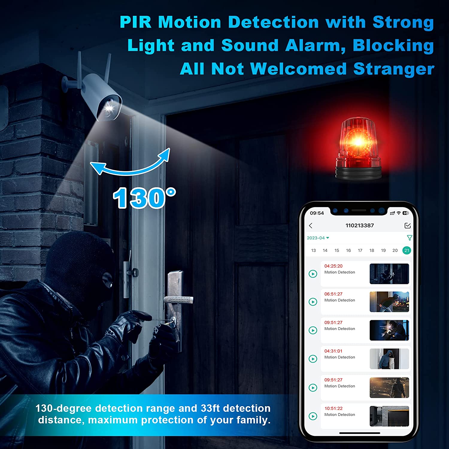 AlkiVision Security Cameras Wireless Outdoor - 2K HD Color Night Vision AI Motion Detection WiFi Wireless Cameras for Home Security, Spotlight Siren Alarm Camera with 2-Way Audio, Cloud/SD Storage - Tophatter Daily Deals