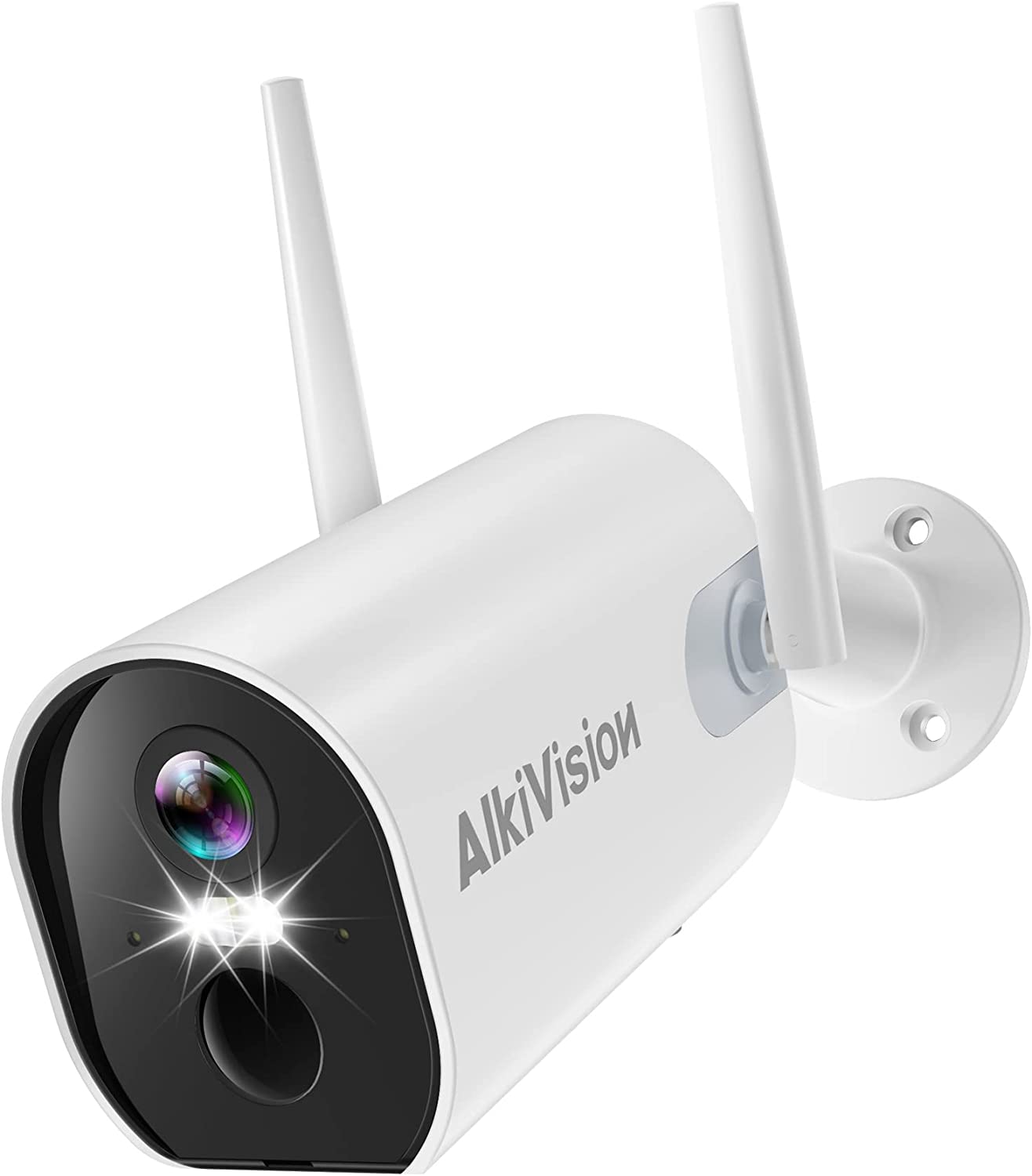 AlkiVision Security Cameras Wireless Outdoor - 2K HD Color Night Vision AI Motion Detection WiFi Wireless Cameras for Home Security, Spotlight Siren Alarm Camera with 2-Way Audio, Cloud/SD Storage - Tophatter Daily Deals