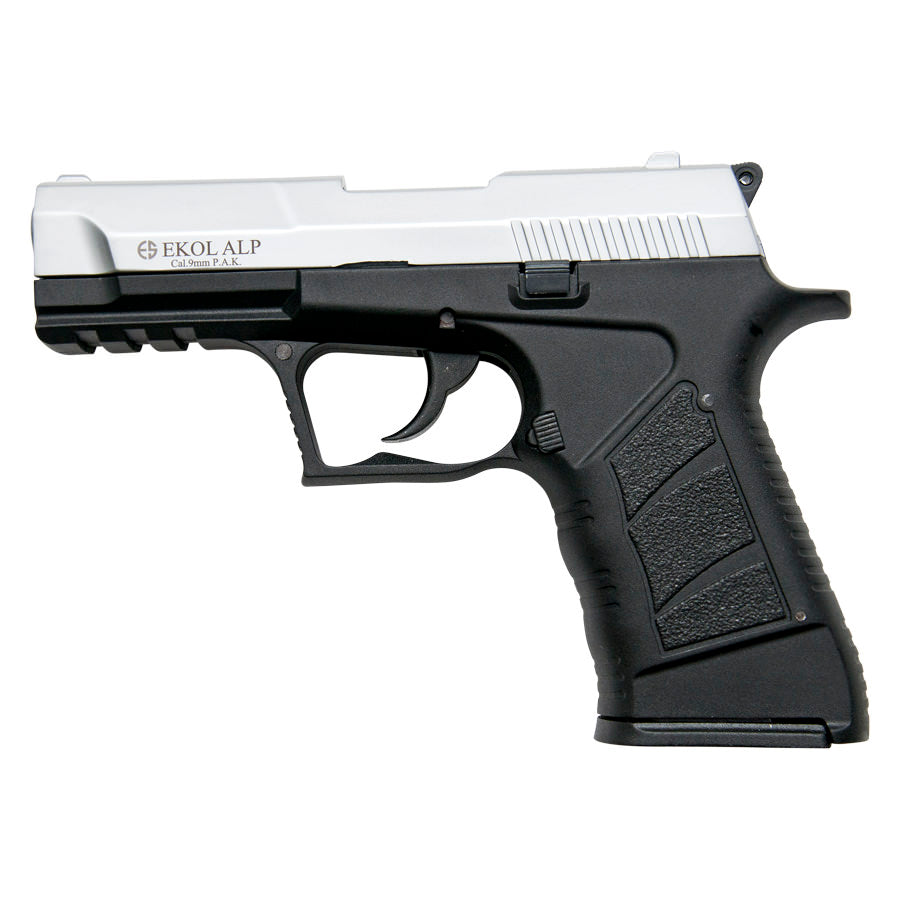 EKOL ALP Nickel Finish 9mm Sub-Compact V92F Blank Firing Gun Collectible Weapons - Tophatter Daily Deals