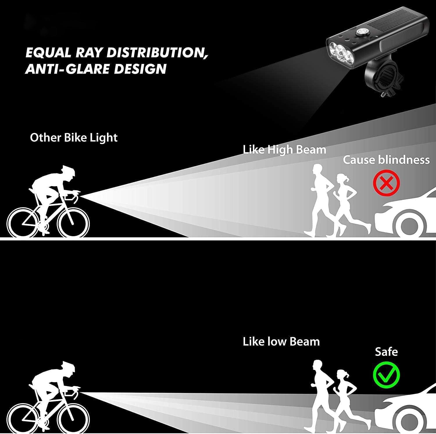 Best Budget MTB Lights UK - Bike Bicycle Premium Aluminium Lights Set Waterproof Rechargeable Powerbank Mountain & Cycling - Tophatter Daily Deals