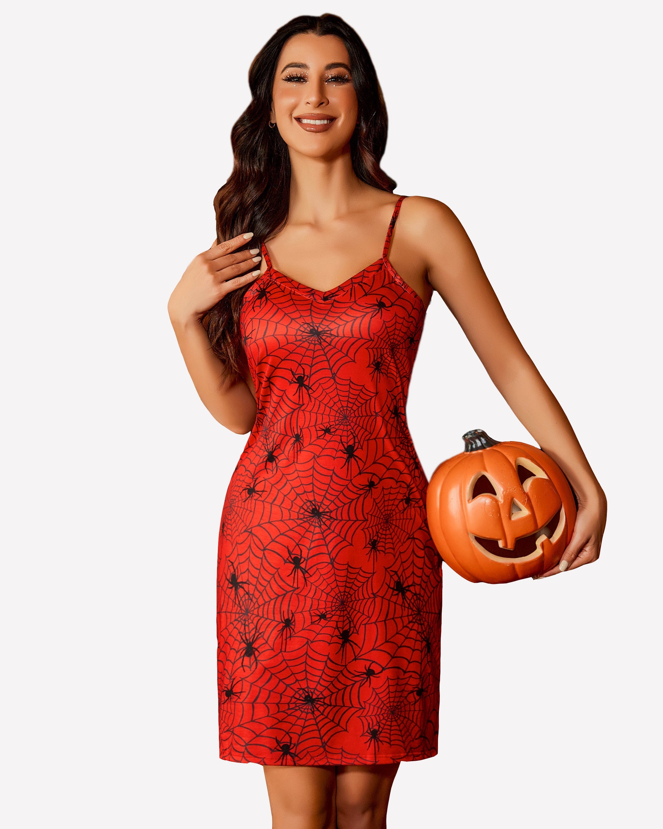 Print Full Slips Chemise Dress Spider Sleepwears-nightgowns - Tophatter Daily Deals