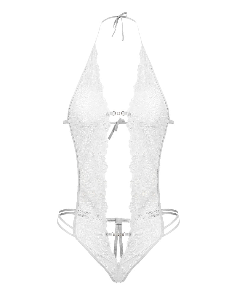 Lace Bodysuit Deep V Teddy (DE Only) Lingeries-Bodysuits - Tophatter Daily Deals