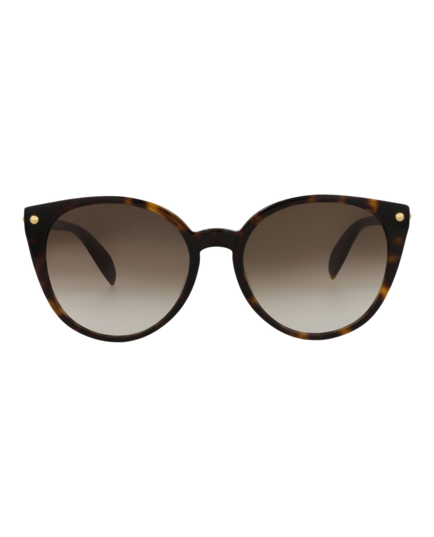 Alexander McQueen Round-Frame Acetate Sunglasses Brown Sunglasses - Tophatter Daily Deals