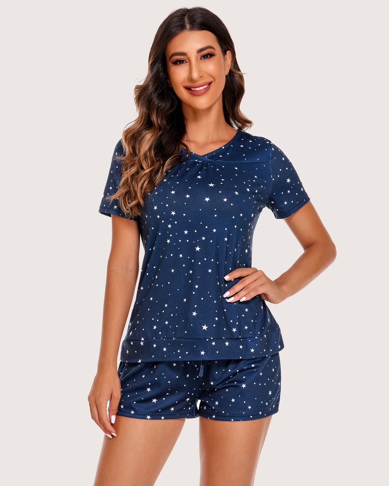 Plaid Shorts Pajama Set Nightwear Pjs Sleepwears-Pajamas Sets - Tophatter Daily Deals