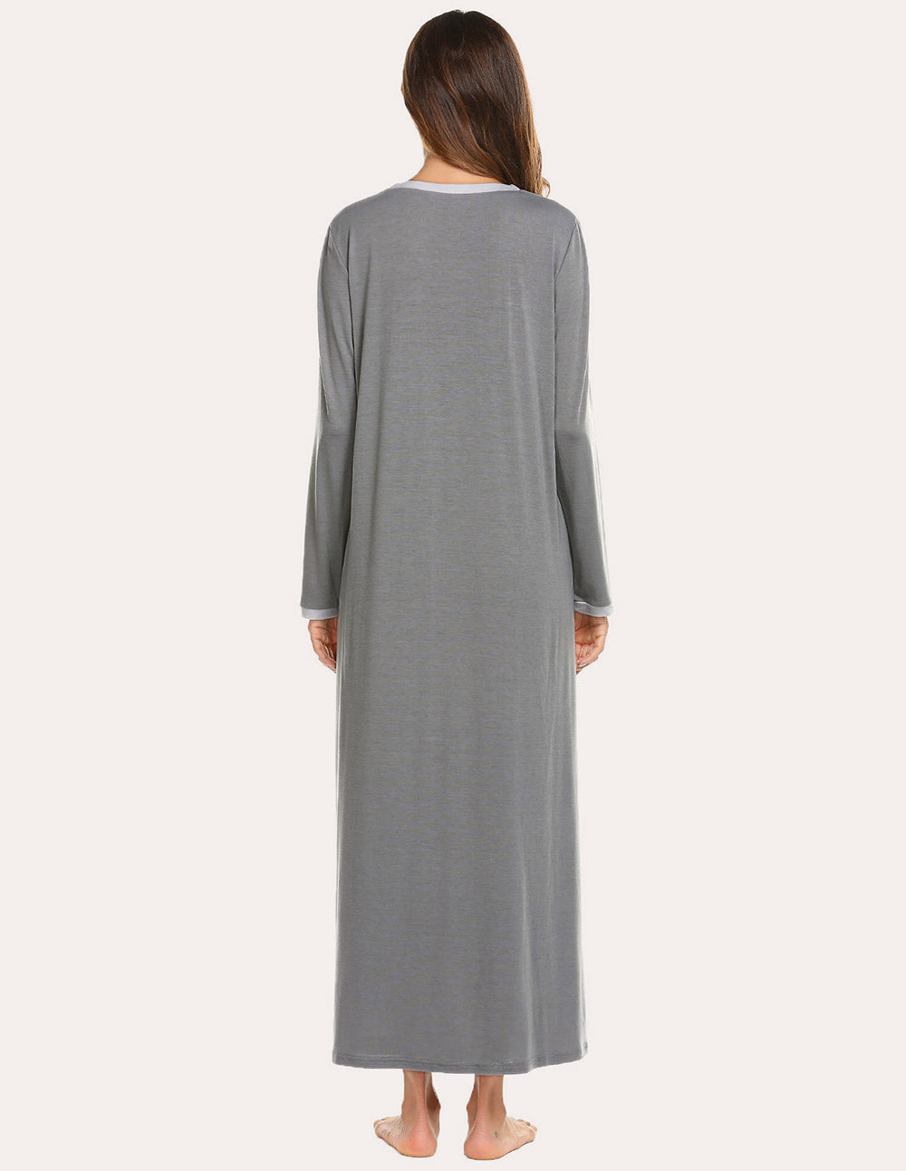 Long Sleeve Front Pleated Nightgown (US Only) Sleepwear & Loungewear - Tophatter Daily Deals