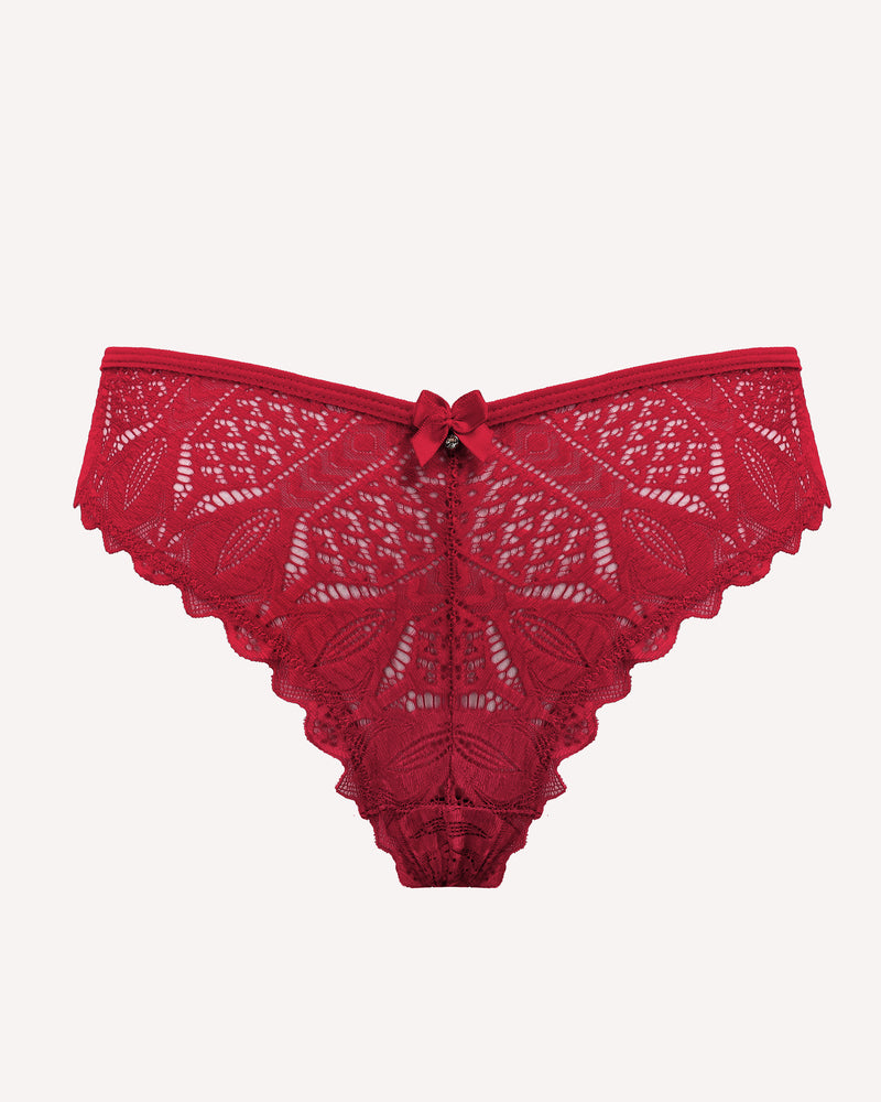 Cheeky Lace Criss Cross Panties Wine Red Lingeries-panties - Tophatter Daily Deals