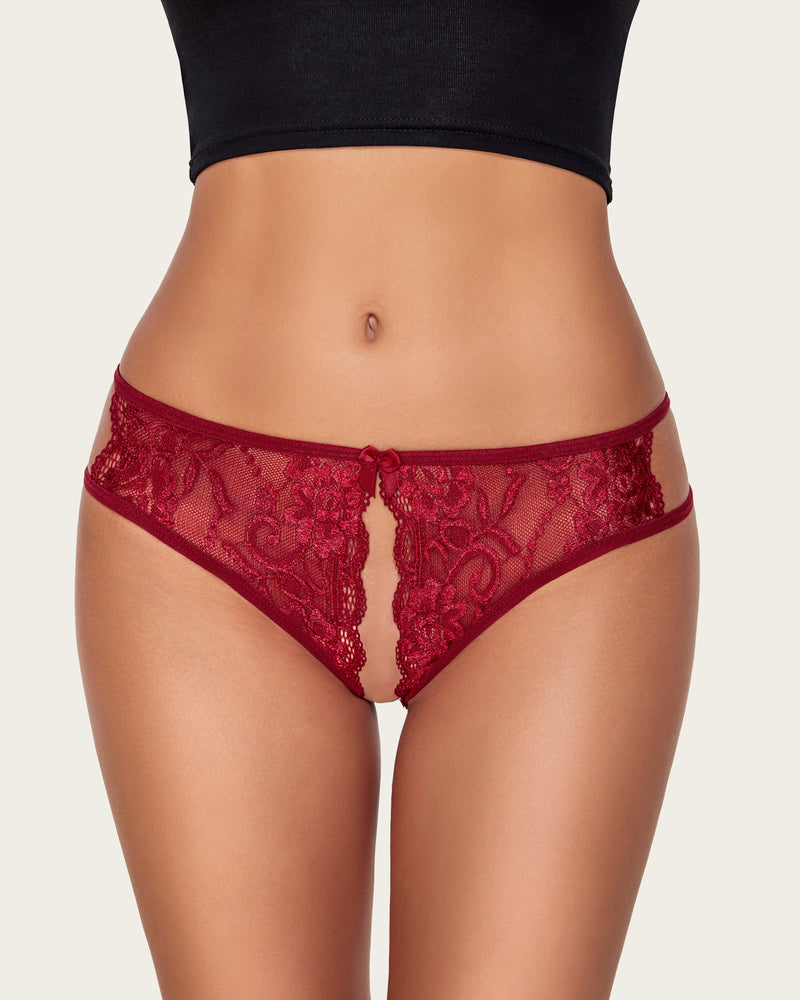 Floral Lace Panties with Bow Lingeries-panties - Tophatter Daily Deals