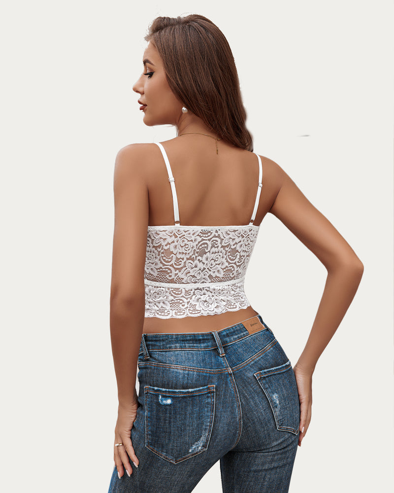 Lace Tank Top Tube Basic Bralette (DE Only) Lingeries-Crop tops - Tophatter Daily Deals