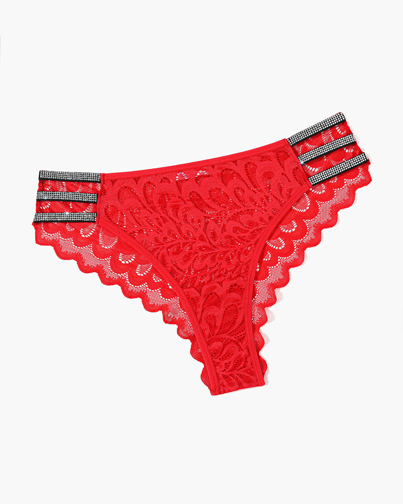 Lace Glitter Panty Red Lingeries-panties - Tophatter Daily Deals
