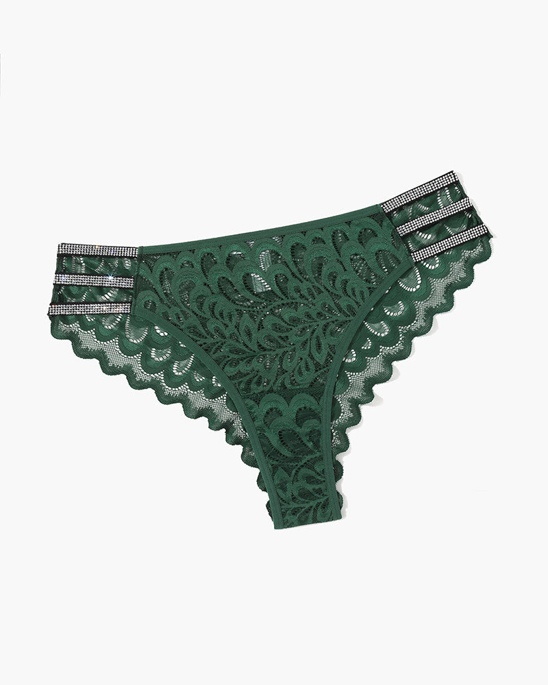 Lace Glitter Panty Green Lingeries-panties - Tophatter Daily Deals