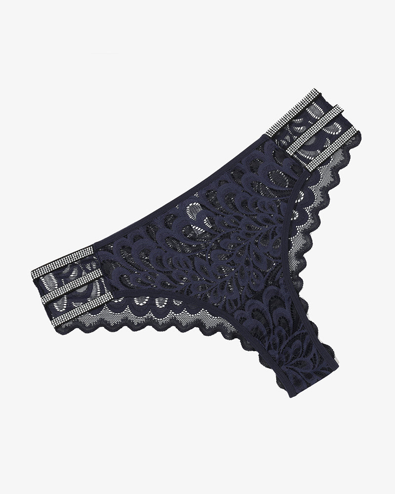 Lace Glitter Panty Navy Blue Lingeries-panties - Tophatter Daily Deals